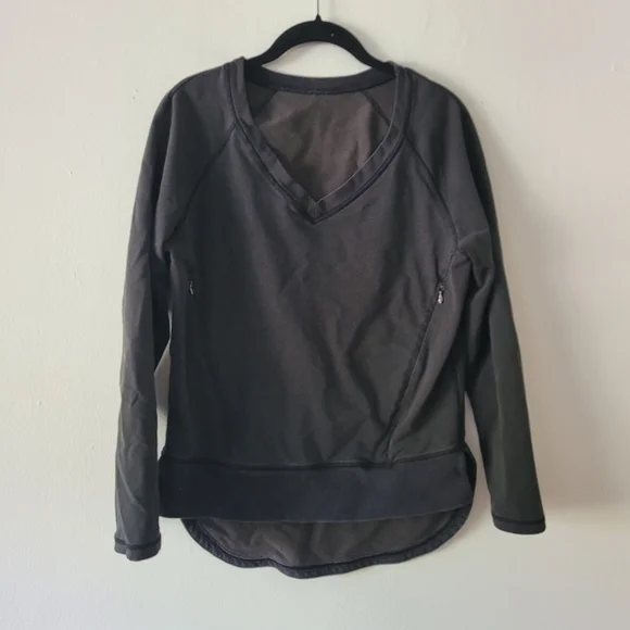 Lululemon After Asana Pullover Size 4 Telemark Print Black / Black Sweater - Picture 4 of 11